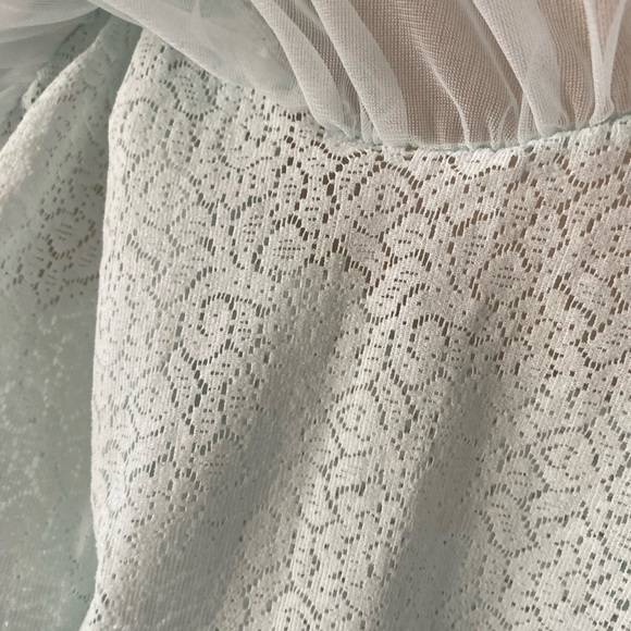 Sheer Light Blue Babydoll Top - Picture 3 of 6